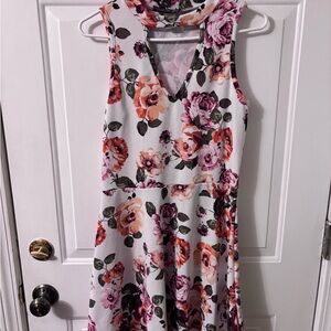 Floral Sleeveless Skater Dress Size Large